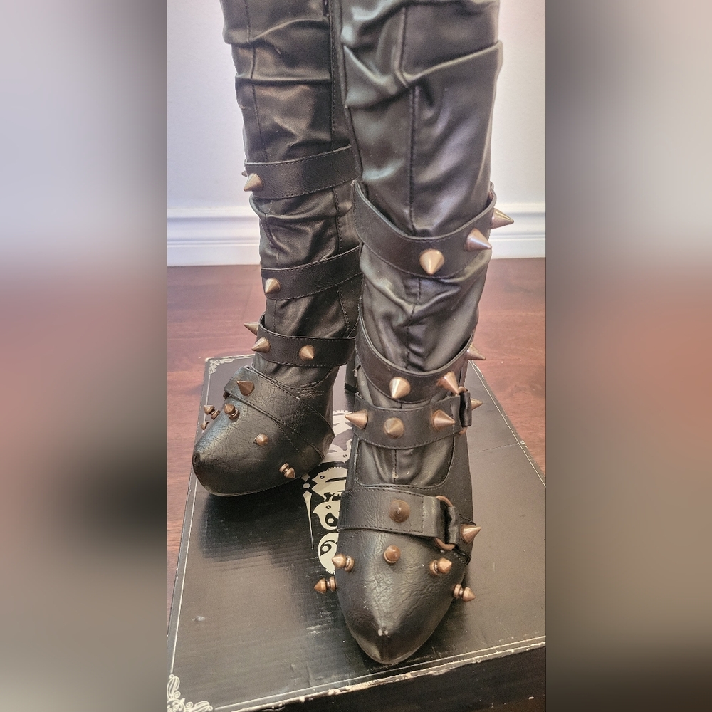 Hades Bjorn Black Mid Calf Boots - Picture 14 of 15